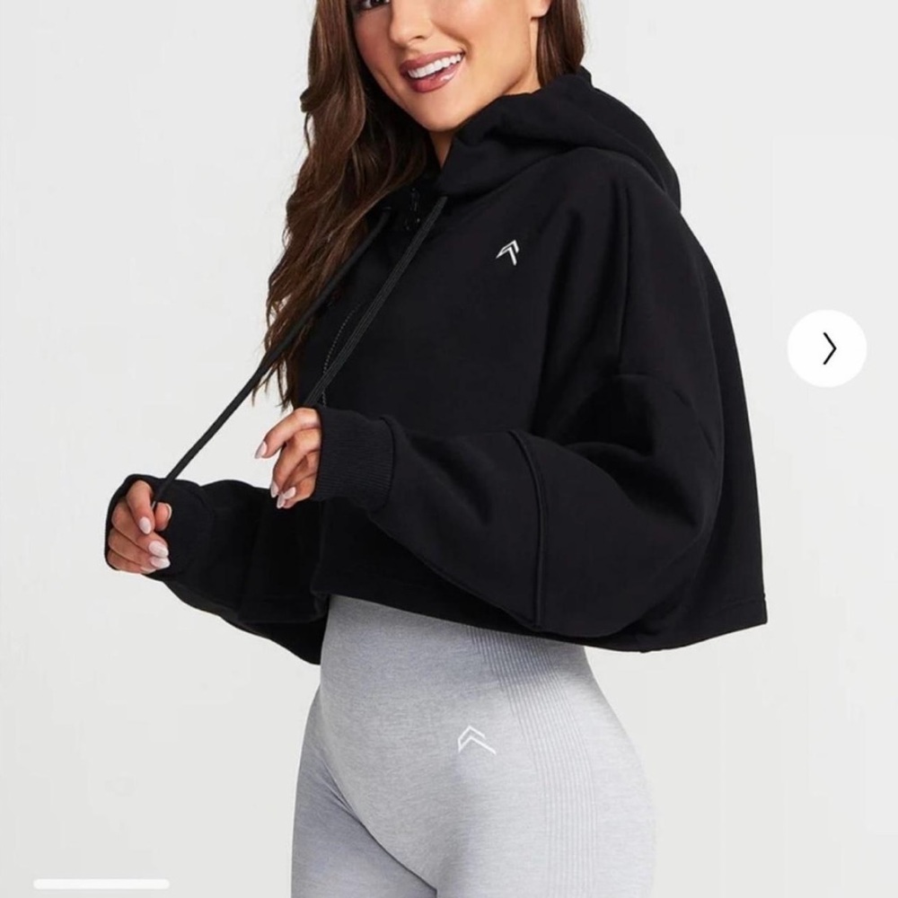 SOLD* Oner Active Classic Hoodie Crop Zip Hoodie - Black
